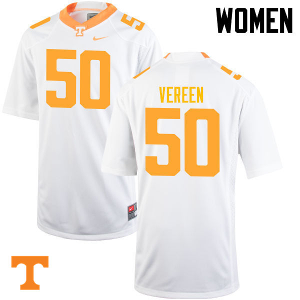 Women #50 Corey Vereen Tennessee Volunteers College Football Jerseys-White